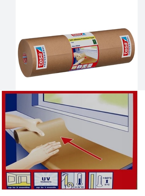 Papír zakrývací samolepící, 50 m x 300 mm, TESA