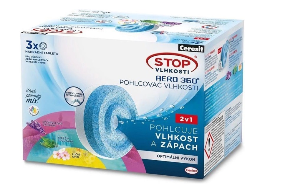 Ceresit Stop vlhkosti Aero 360° náhradní tablety 3 x 450 g Mix vůní