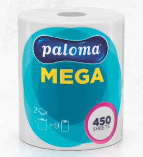 Paloma MEGA utěrka, 2vr.,100% cel. 450 útržků