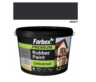 Farbex Premium Universal 1,2kg Grafit– univerzální elastická gumová barva pro interiér i exteriér