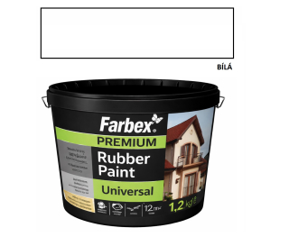 Farbex Premium Universal 1,2kg Bílá – univerzální elastická gumová barva pro interiér i exteriér