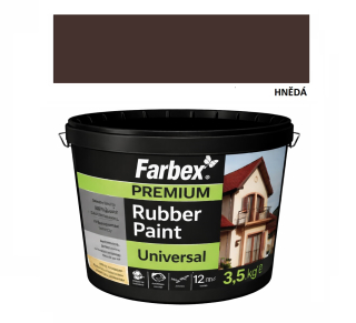 Farbex Premium Universal 3,5kg Hnědá – univerzální elastická gumová barva pro interiér i exteriér