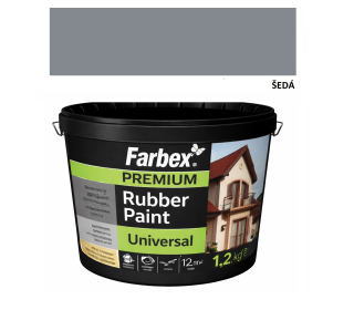 Farbex Premium Universal 1,2kg Šedá – univerzální elastická gumová barva pro interiér i exteriér