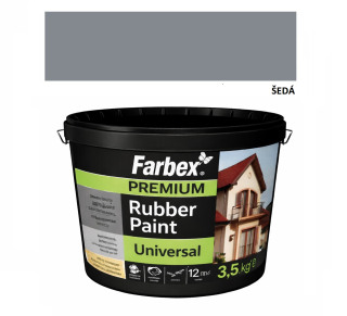 Farbex Premium Universal 3,5kg Šedá – univerzální elastická gumová barva pro interiér i exteriér