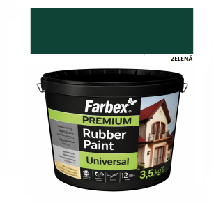 Farbex Premium Universal 3,5kg Zelená – univerzální elastická gumová barva pro interiér i exteriér