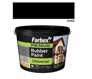 Farbex Premium Universal 1,2kg Černá – univerzální elastická gumová barva pro interiér i exteriér