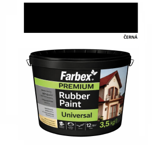 Farbex Premium Universal 3,5kg Černá – univerzální elastická gumová barva pro interiér i exteriér