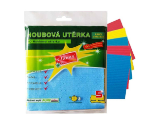 Clanax Utěrka houbová 18 x16 cm 5 ks