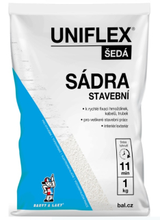 Uniflex sádra šedá, stavební, 1 kg