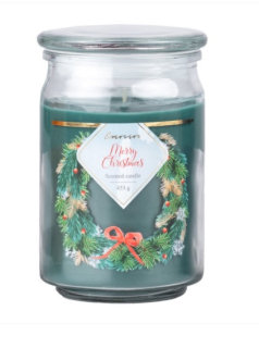 Emocio Sklo 93x142 mm se skleněným víčkem Merry Christmas vonná svíčka