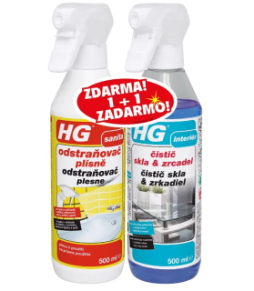HG ostraňovač plísně + skla a zrcadla 2× 500 ml