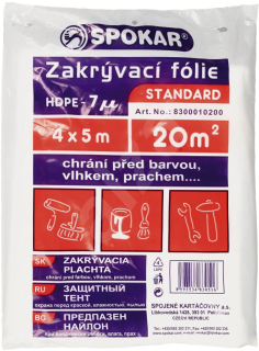 SPOKAR Zakrývací folie STANDARD HDPE 7 µm, 4x5m